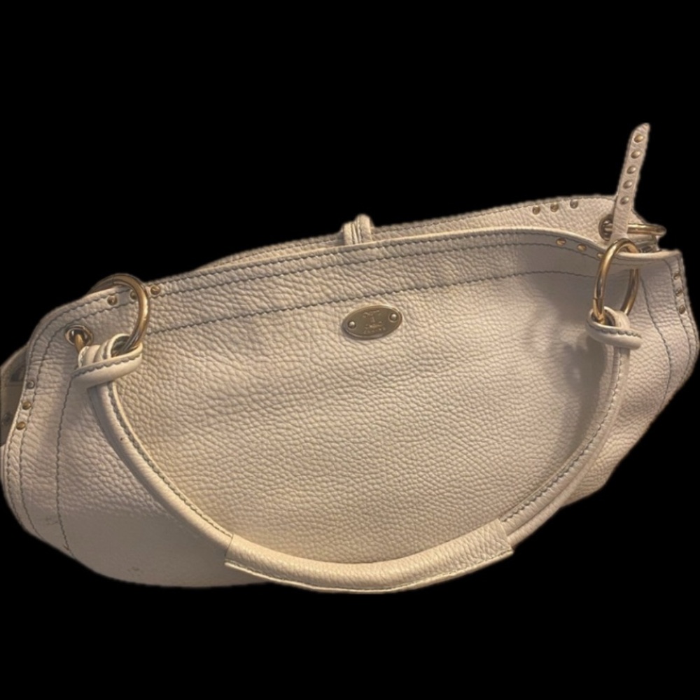 Celine Bitter Sweet Handbag in White Leather with Gold Hardware